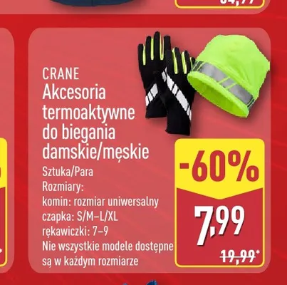 Komin termoaktywny do biegania damski/męski CRANE promocja w Aldi