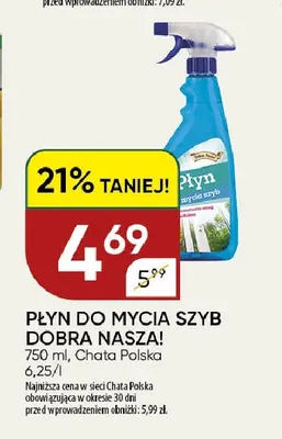 Płyn do mycia szyb Dobra Nasza! promocja w Chata Polska