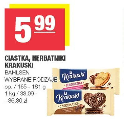Ciastka, herbatniki Krakuski promocja w SPAR
