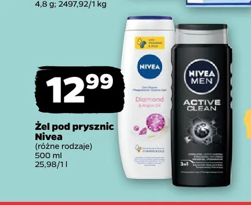 Żel pod prysznic Nivea Diamond & Argan Oil promocja w Netto
