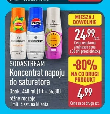 Koncentrat napoju do saturatora Sodastream promocja w Aldi