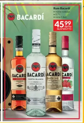 Rum Bacardi Carta Blanca promocja w Makro
