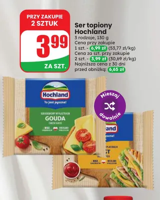 Ser topiony w plastrach Toast Hochland promocja w Dino