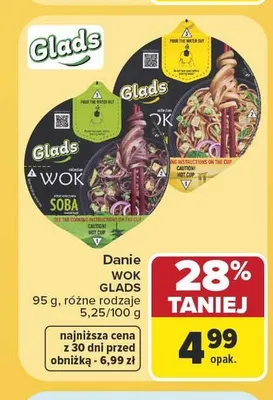 Danie instant Wok Glads promocja w Carrefour