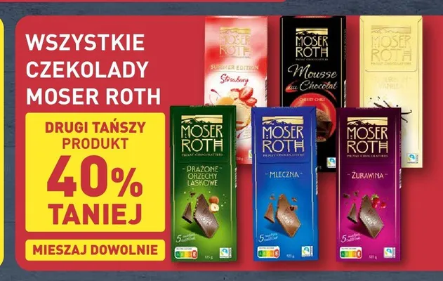 Czekolada Bourbon Vanilla Moser Roth promocja w Aldi