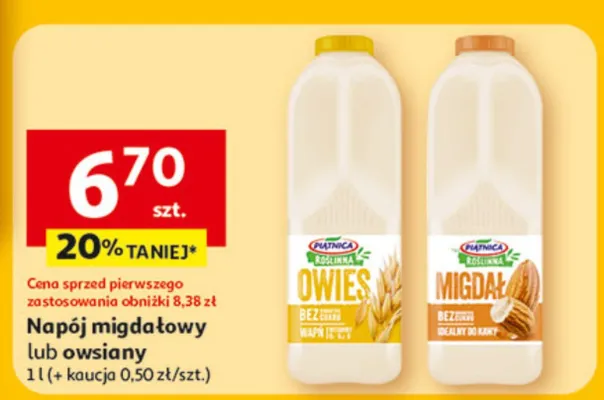 Napój migdałowy lub owsiany promocja w Auchan