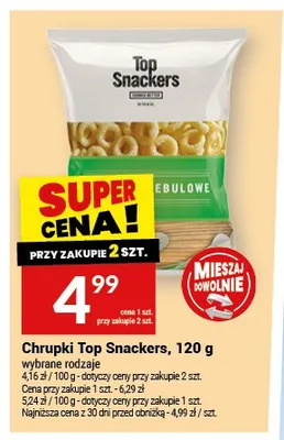 Chrupki Top Snackers 120g promocja w Twój Market