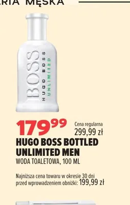 Woda toaletowa Hugo Boss Bottled Unlimited Men promocja w Drogerie Natura