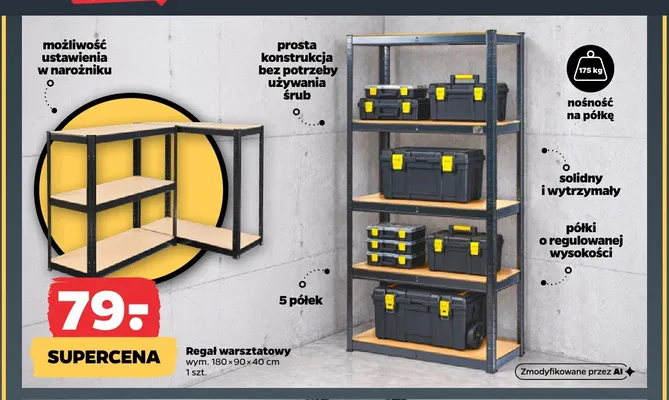 Regał warsztatowy promocja w Netto