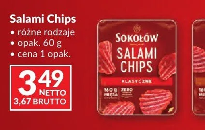 Salami Chips Sokołów różne rodzaje promocja w Makro