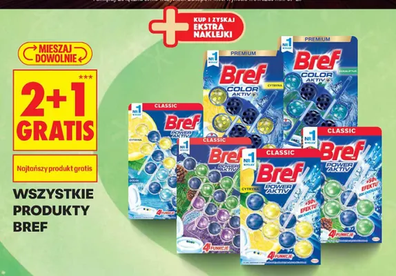 Zawieszka do WC Bref Power Aktiv Cytryna promocja w Biedronka