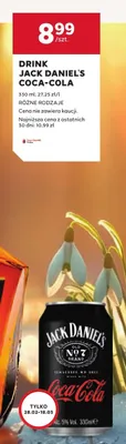 Drink Jack Daniel's Coca-Cola różne rodzaje promocja w Stokrotka