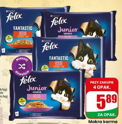 Mokra karma dla kota Felix Fantastic 4-pak promocja w Dino