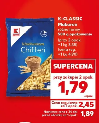 Makaron K-Classic promocja w Kaufland
