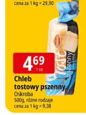 Chleb tostowy pszenny Oskroba promocja w Leclerc