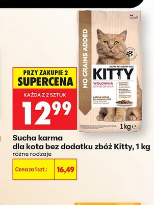 Sucha karma dla kota bez dodatku zbóż Kitty 1kg promocja w Biedronka