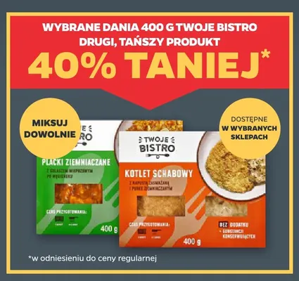 Kotlet schabowy z kapustą zasmażaną i puree ziemniaczanym Twoje Bistro promocja w Netto