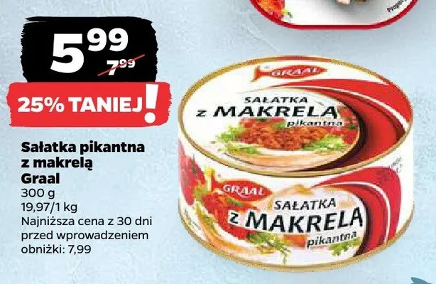 Sałatka pikantna z makrelą Graal promocja w Netto