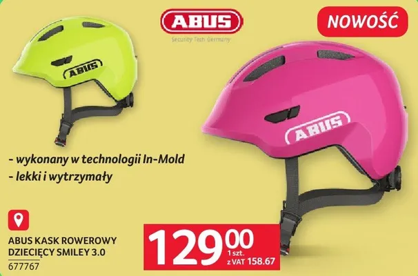 Kask rowerowy dziecięcy ABUS SMILEY 3.0 promocja w Selgros