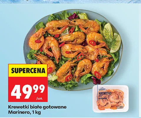 Krewetki białe gotowane Marinero promocja w Biedronka