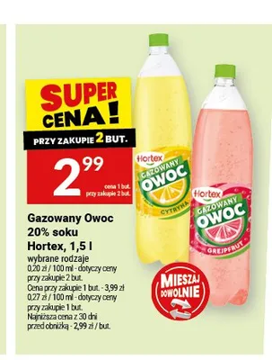 Napój gazowany Hortex Gazowany Owoc promocja w Twój Market