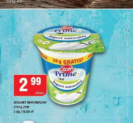 Jogurt naturalny Zott Primo promocja w Chorten