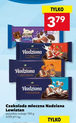 Czekolada mleczna Nadziana Lewiatan z nadzieniami o smaku karmelowym promocja w LEWIATAN