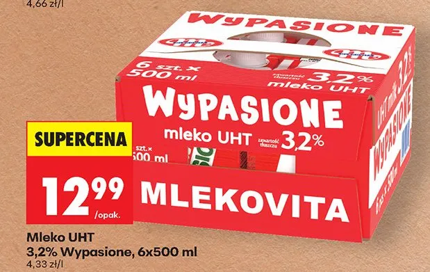 Mleko UHT 3,2% 6 x 500 ml Wypasione promocja w Biedronka