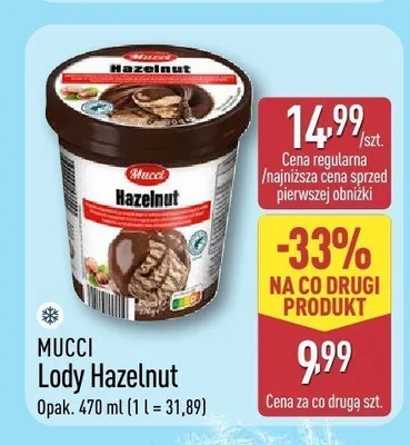 Lody Hazelnut Mucci promocja w Aldi