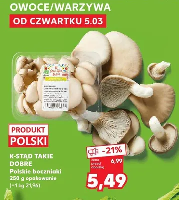 Boczniak polski w opakowaniu promocja w Kaufland