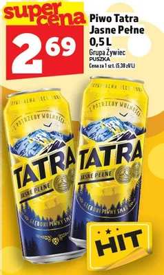 Piwo Tatra Jasne Pełne promocja w TOPAZ