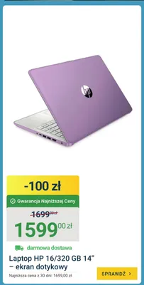 Laptop HP 16/320 GB 14" ekran dotykowy promocja w ERLI