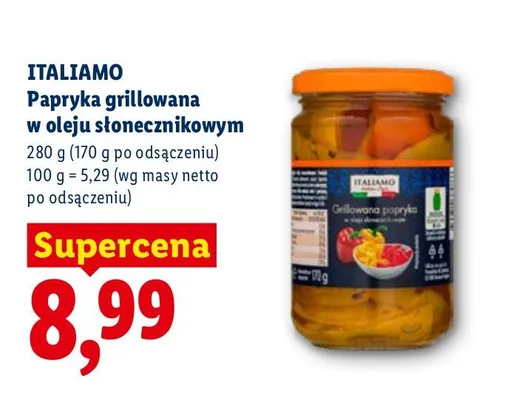 Papryka grillowana w oleju słonecznikowym promocja w Lidl