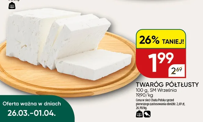 Twaróg półtłusty promocja w Chata Polska