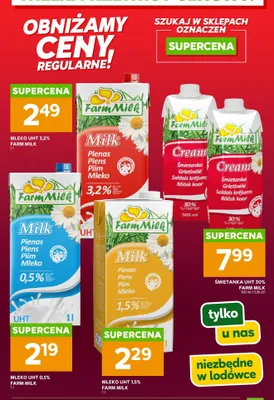 Mleko UHT 0,5% Farm Milk promocja w Stokrotka