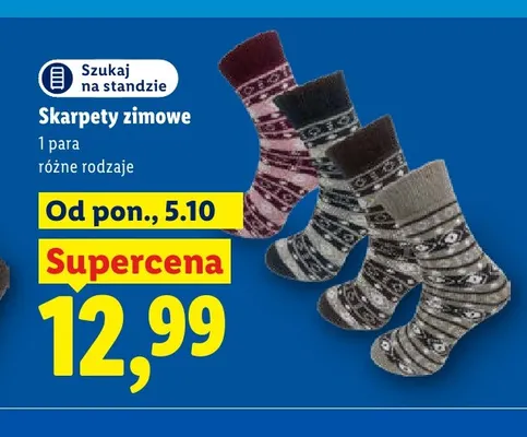 Skarpety zimowe promocja w Lidl
