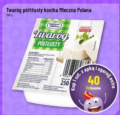 Twaróg półtłusty kostka 250g promocja w POLOmarket