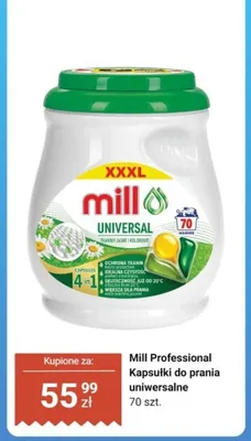 Kapsułki do prania uniwersalne Mill Professional promocja w Dino