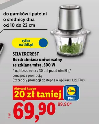 Rozdrabniacz uniwersalny ze szklaną misą promocja w Lidl