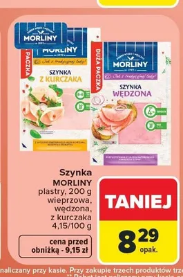 Szynka wędzona plastry Morliny promocja w Carrefour Market