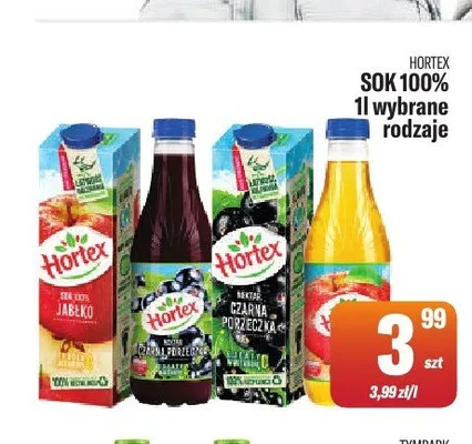 Sok 100% Hortex promocja w Tomi Markt