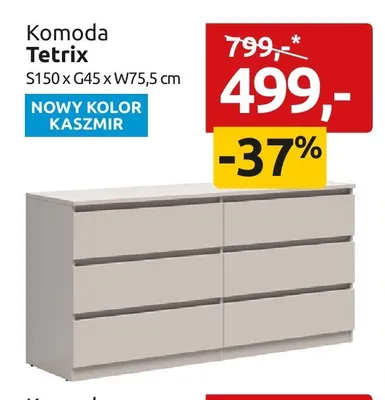 Komoda Tetrix kaszmir S150xG45xW75,5cm promocja w Black Red White