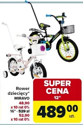 Rower dziecięcy Miravo 12" promocja w Carrefour