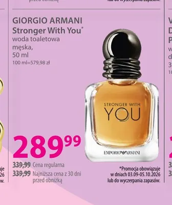 Woda toaletowa męska Stronger With You Giorgio Armani promocja w Hebe
