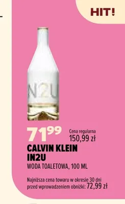 Woda toaletowa Calvin Klein IN2U promocja w Drogerie Natura