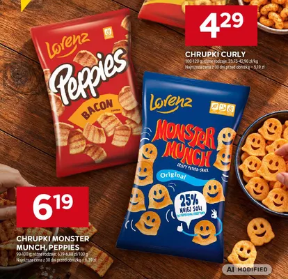 Chrupki Monster Munch Original Lorenz promocja w Stokrotka