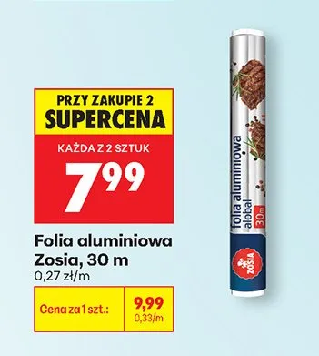 Folia aluminiowa Zosia promocja w Biedronka
