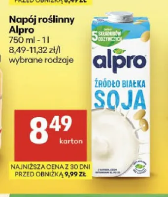 Napój roślinny Alpro promocja w Delikatesy Centrum