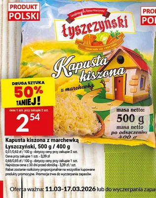 Kapusta kiszona z marchewką promocja w Twój Market
