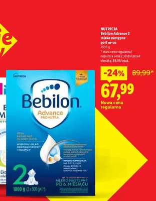 Mleko następne po 6m-cu Bebilon Advance 2 promocja w Lidl